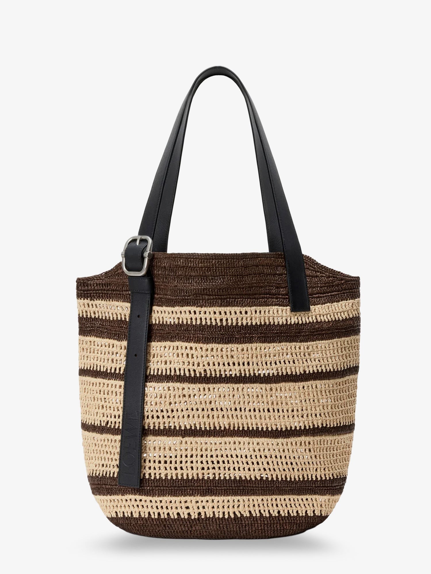 LOEWE Paula's Ibiza Two-Tone Raffia Loop Shopping Bag