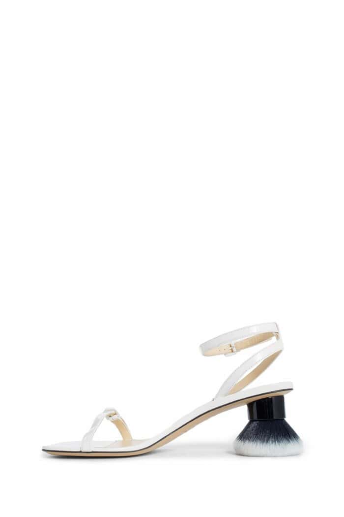 LOEWE Petal Brush Heel Sandal In Patent Lambskin