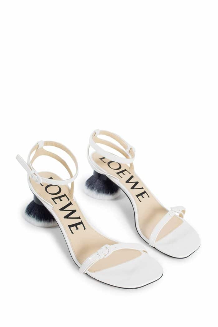 LOEWE Petal Brush Heel Sandal In Patent Lambskin