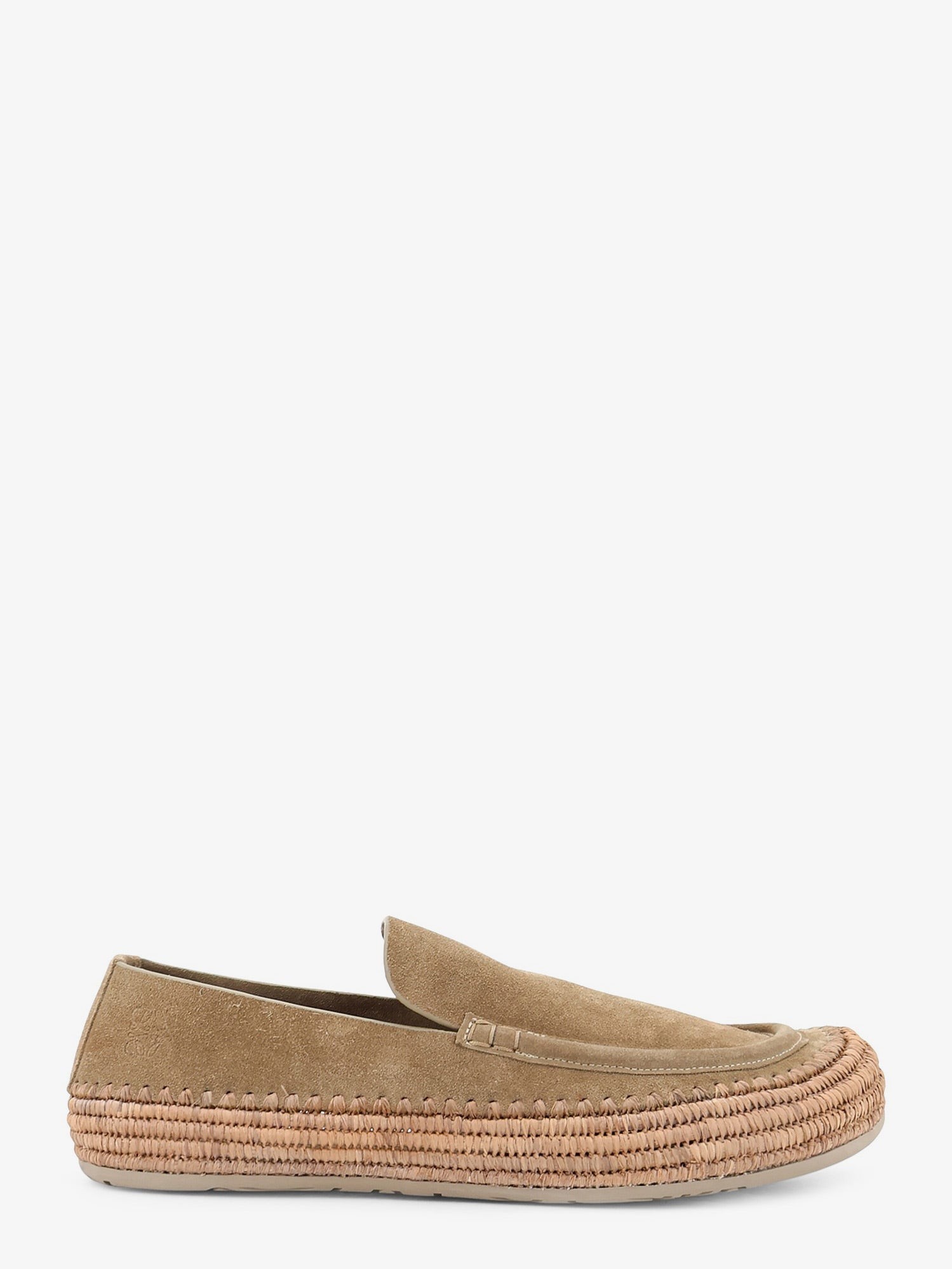LOEWE Rio Suede And Raffia Loafers