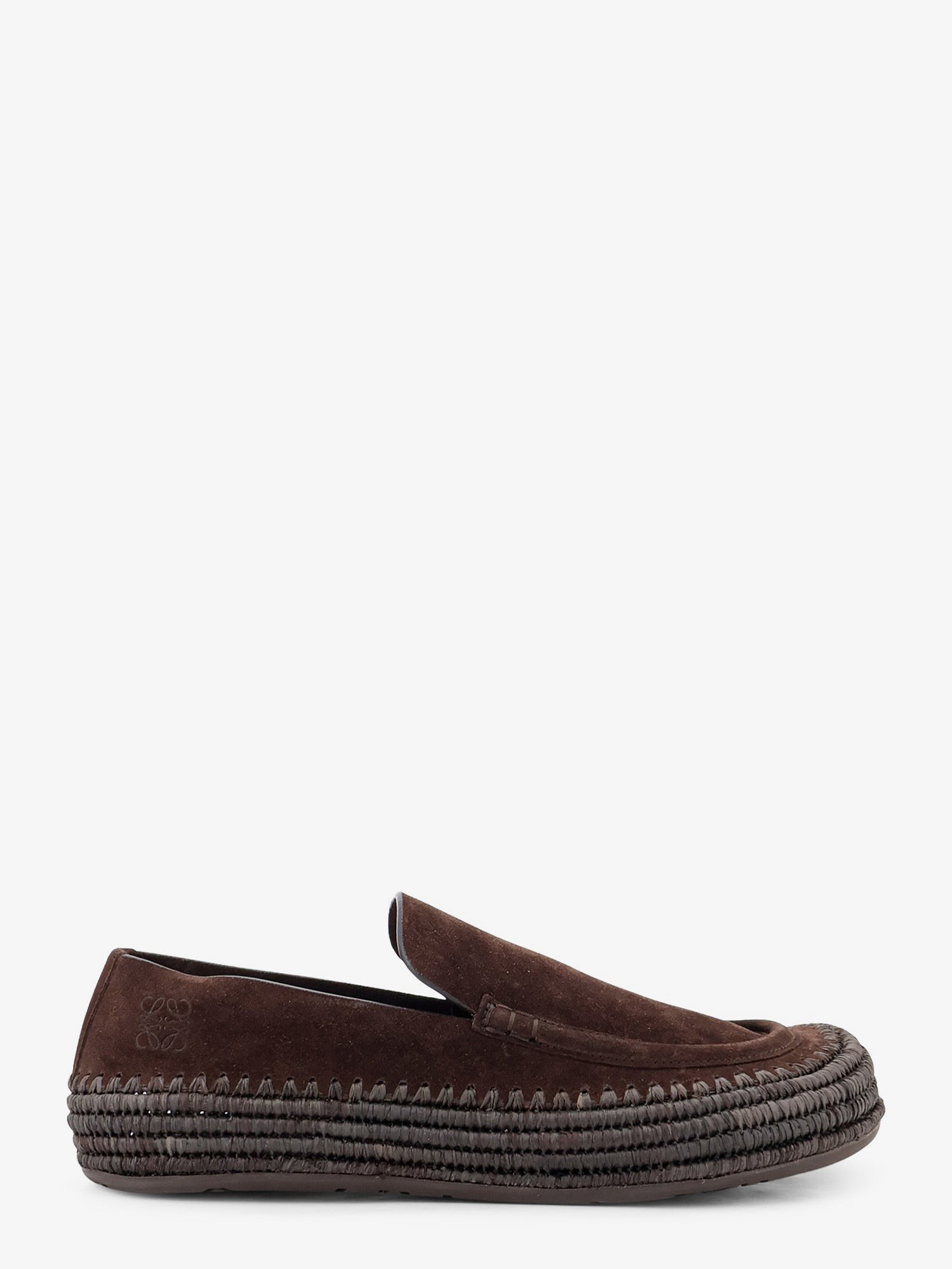 LOEWE Rio Suede And Raffia Loafers
