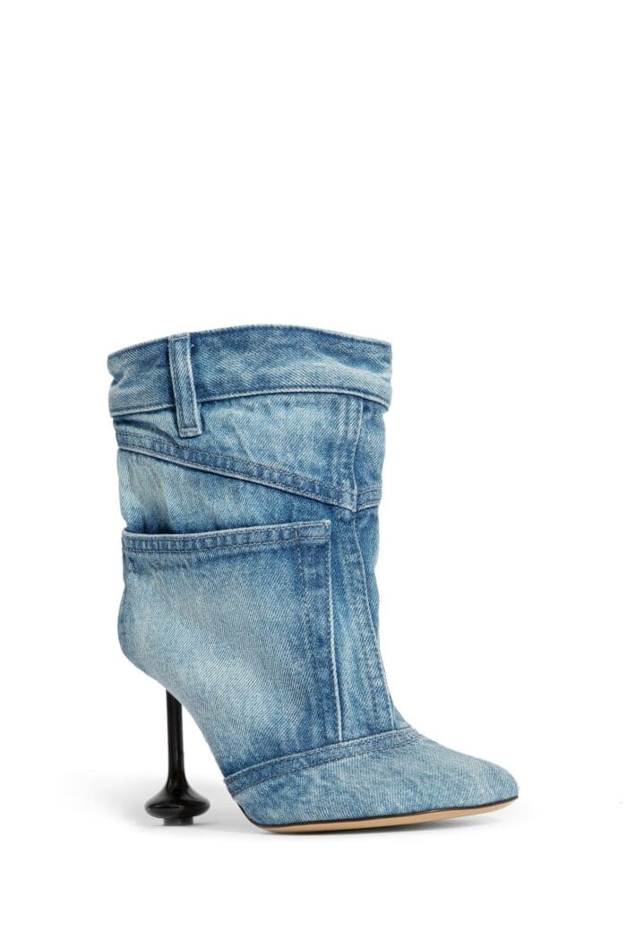 LOEWE Toy Ankle Boots In Washed Denim