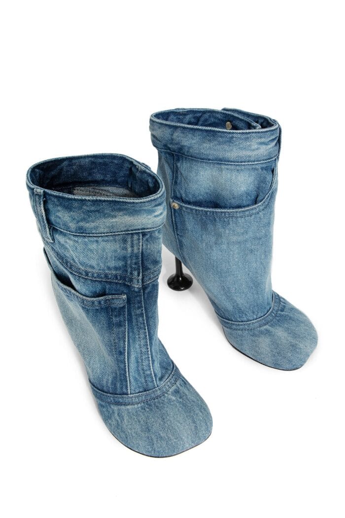 LOEWE Toy Ankle Boots In Washed Denim