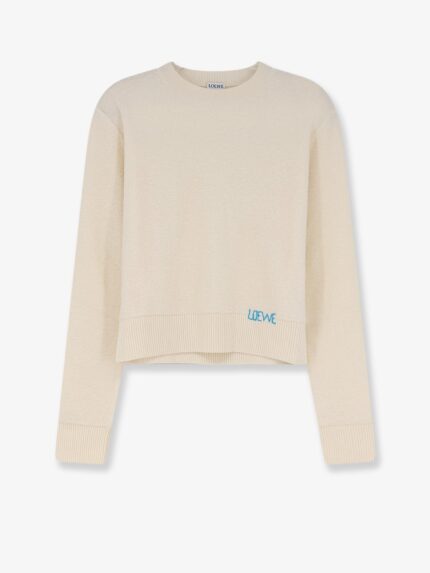 LOEWE Wool Sweater With Contrasting Embroidered Logo On The Bottom
