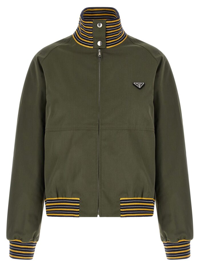 prada logo bomber jacket PRADA Logo Bomber Jacket