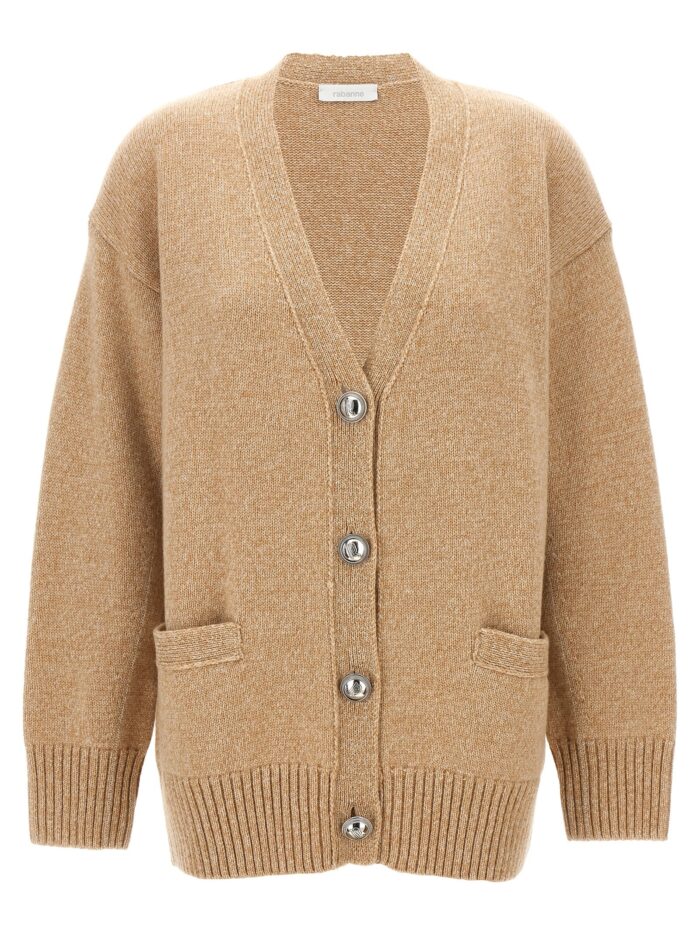 paco rabanne logo button cardigan Paco Rabanne Logo Button Cardigan
