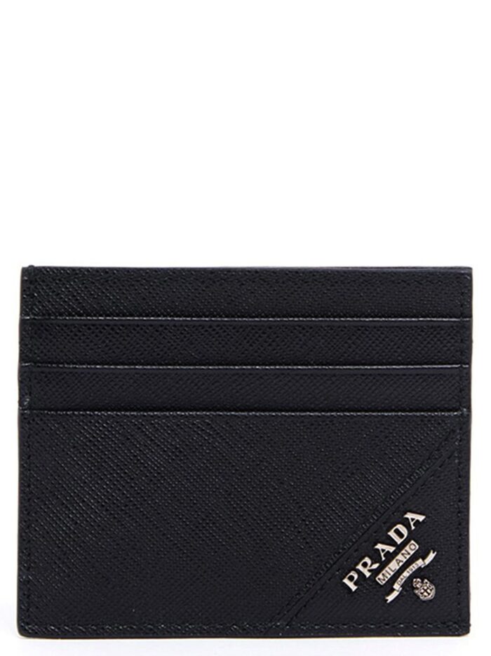 prada logo card holder PRADA Logo Card Holder