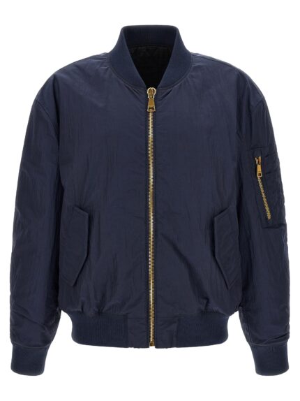Balmain Logo Embroidery Bomber Jacket