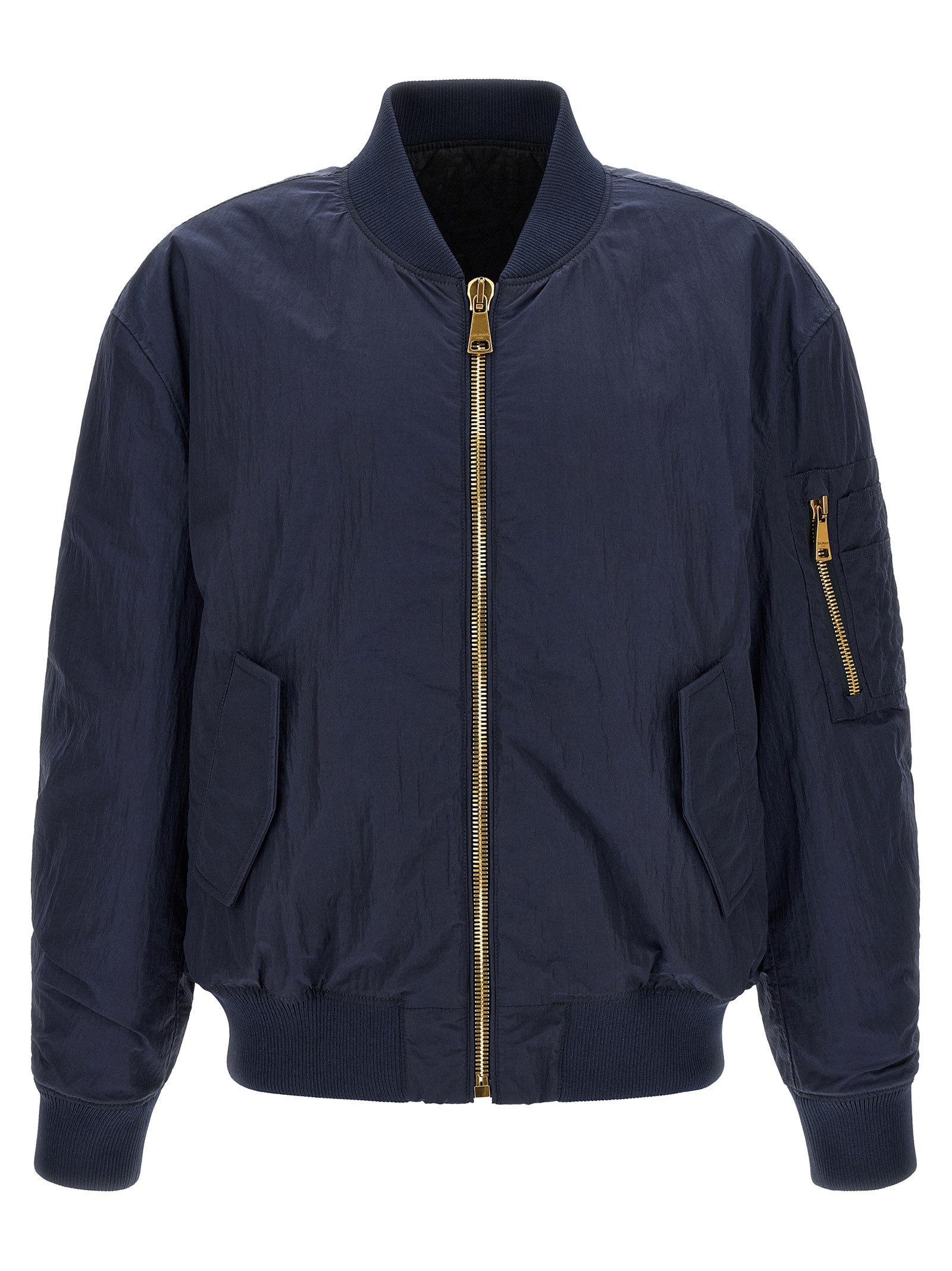 Balmain Logo Embroidery Bomber Jacket