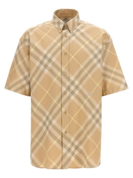 Burberry Logo Embroidery Check Shirt