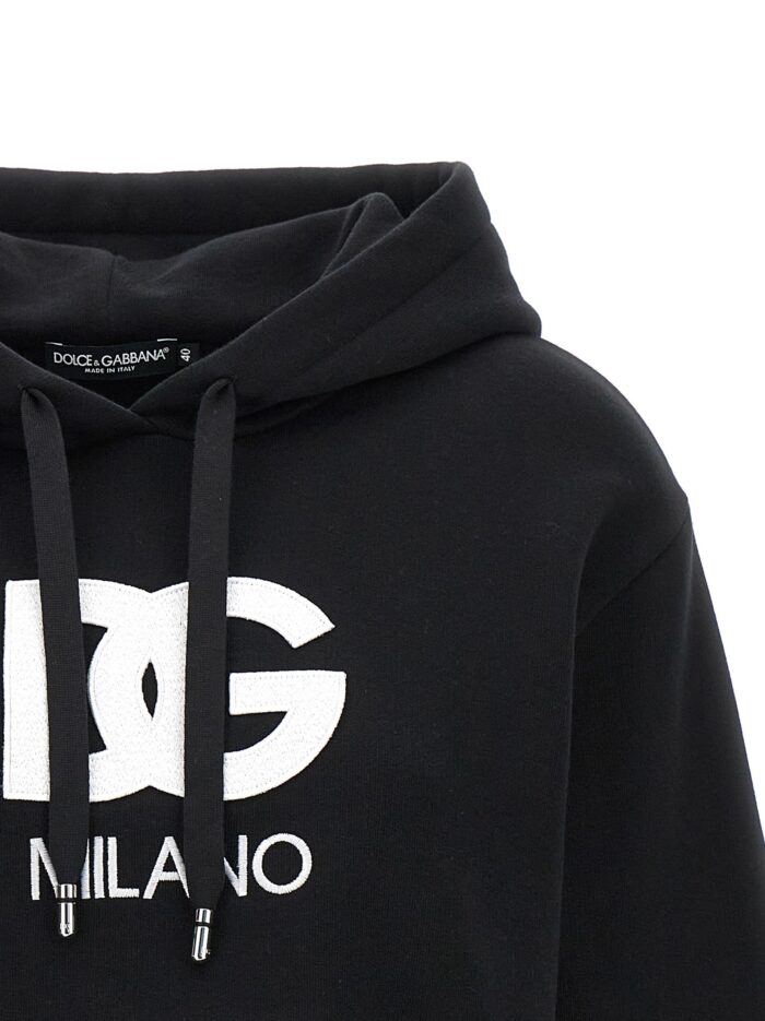 Dolce & Gabbana Logo Embroidery Cropped Hoodie