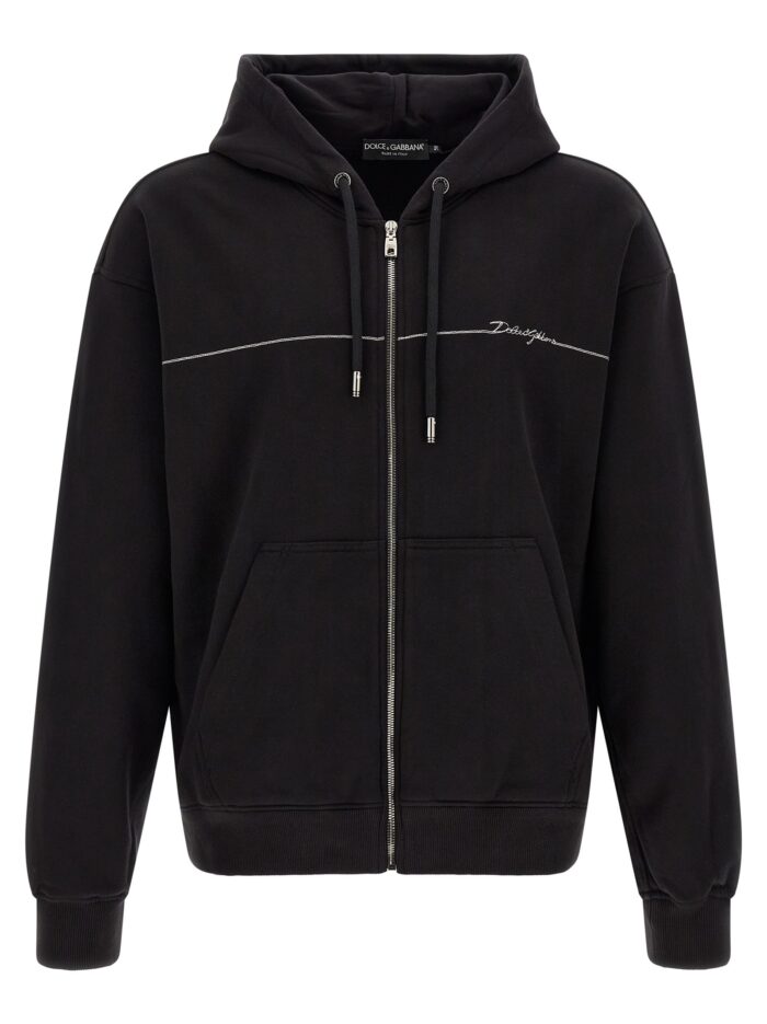 dolce & gabbana logo embroidery hoodie Dolce & Gabbana Logo Embroidery Hoodie