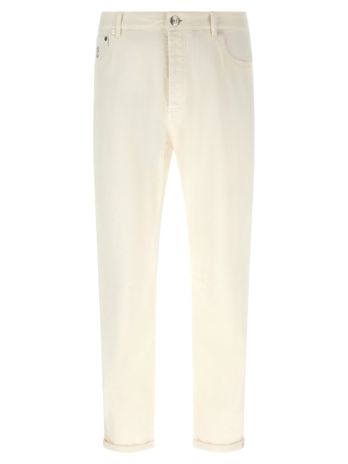 brunello cucinelli logo embroidery jeans Brunello Cucinelli Logo Embroidery Jeans