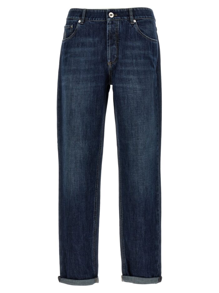 brunello cucinelli logo embroidery jeans Brunello Cucinelli Logo Embroidery Jeans
