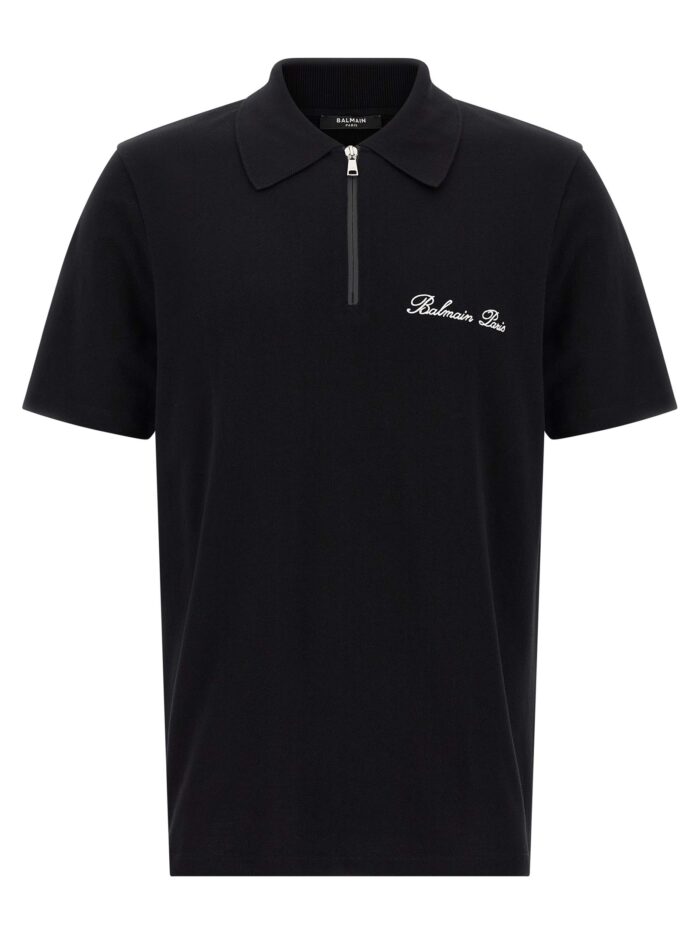 balmain logo embroidery polo shirt Balmain Logo Embroidery Polo Shirt