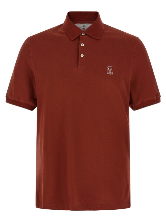 brunello cucinelli logo embroidery polo shirt Brunello Cucinelli Logo Embroidery Polo Shirt