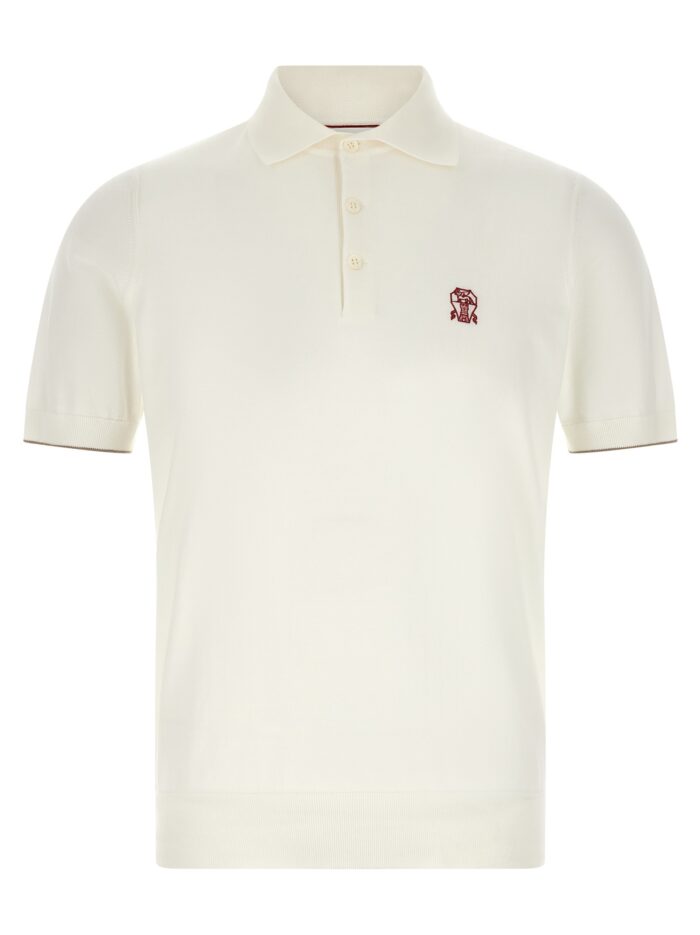 brunello cucinelli logo embroidery polo shirt Brunello Cucinelli Logo Embroidery Polo Shirt