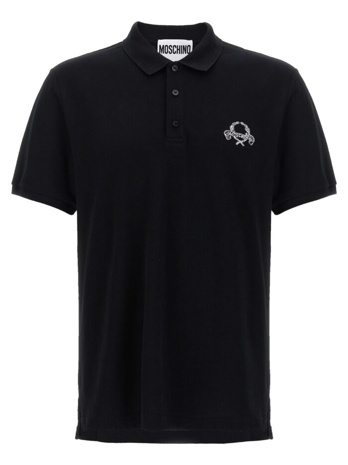 moschino logo embroidery polo shirt Moschino Logo Embroidery Polo Shirt