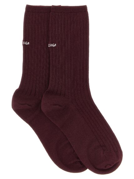 Balenciaga Logo Embroidery Ribbed Tights