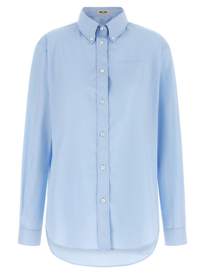 miu miu logo embroidery shirt Miu Miu Logo Embroidery Shirt