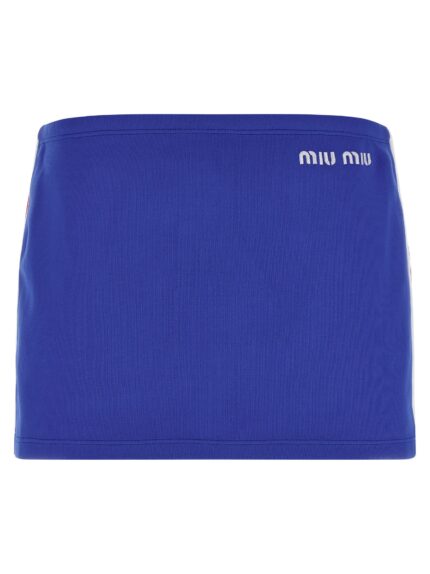 Miu Miu Logo Embroidery Skirt