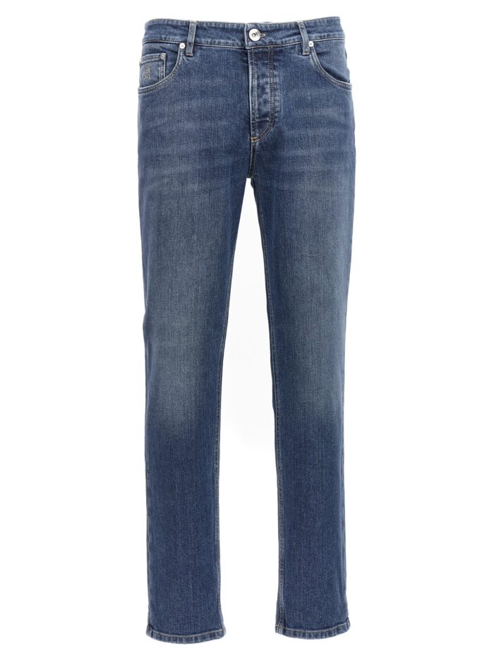 brunello cucinelli logo embroidery stretch jeans Brunello Cucinelli Logo Embroidery Stretch Jeans
