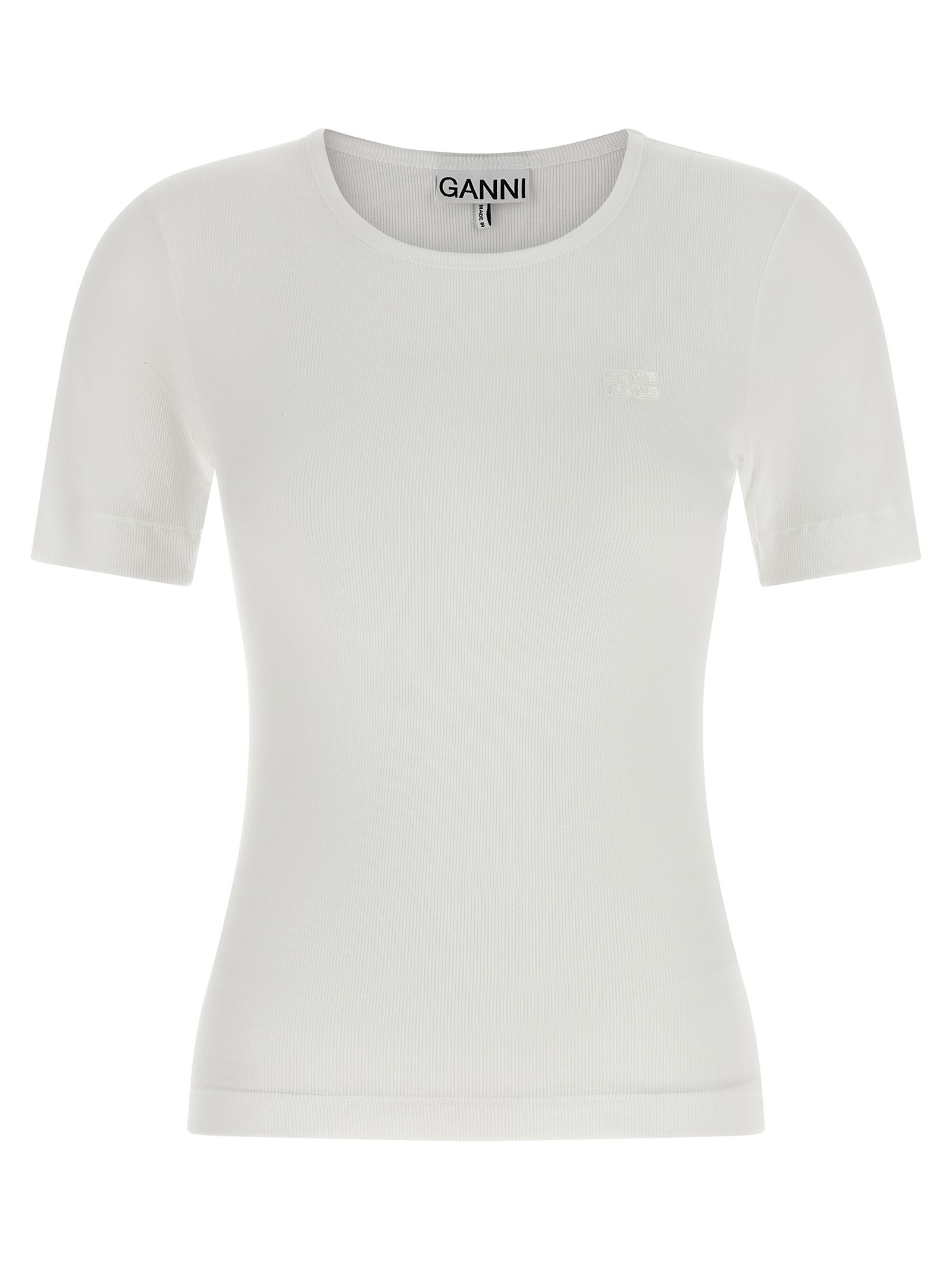 GANNI Logo Embroidery T-shirt