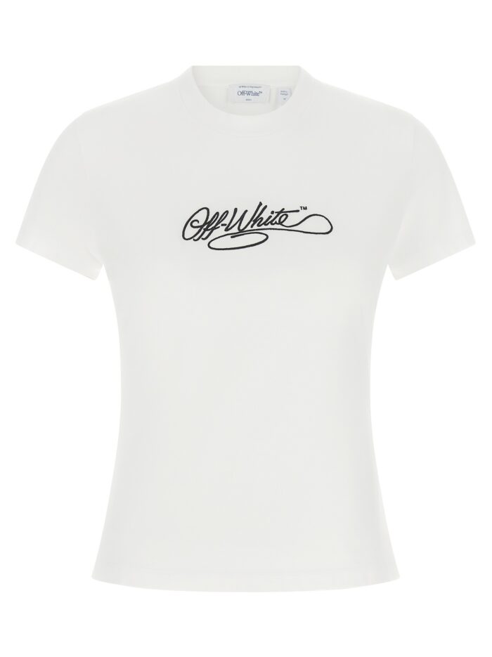 off white logo embroidery t shirt Off-white Logo Embroidery T-shirt