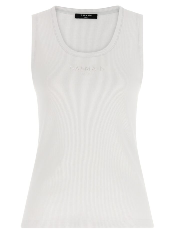 balmain logo embroidery tank top Balmain Logo Embroidery Tank Top