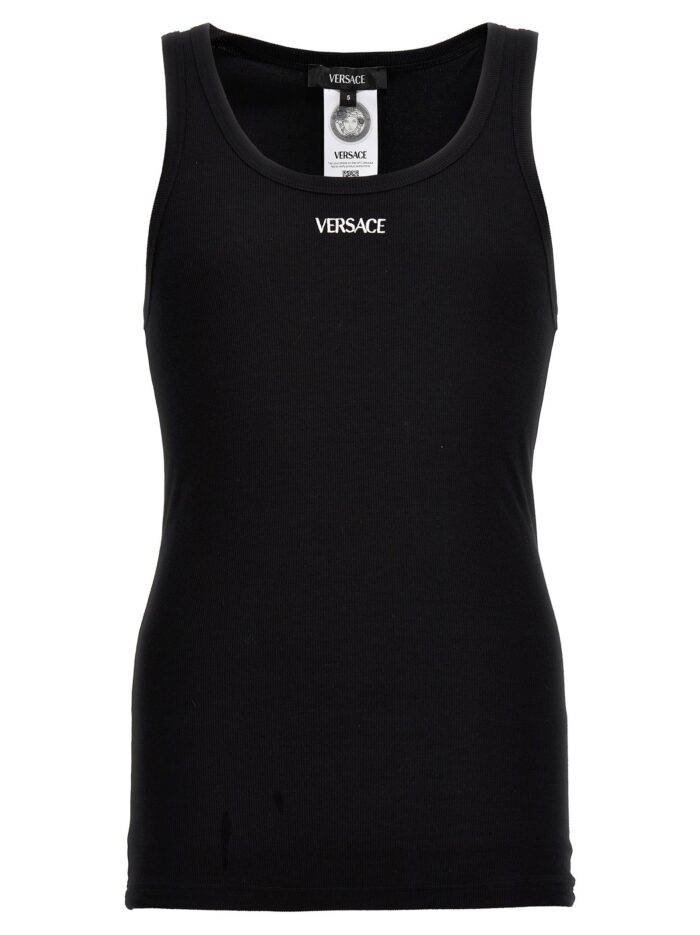versace logo embroidery tank top Versace Logo Embroidery Tank Top