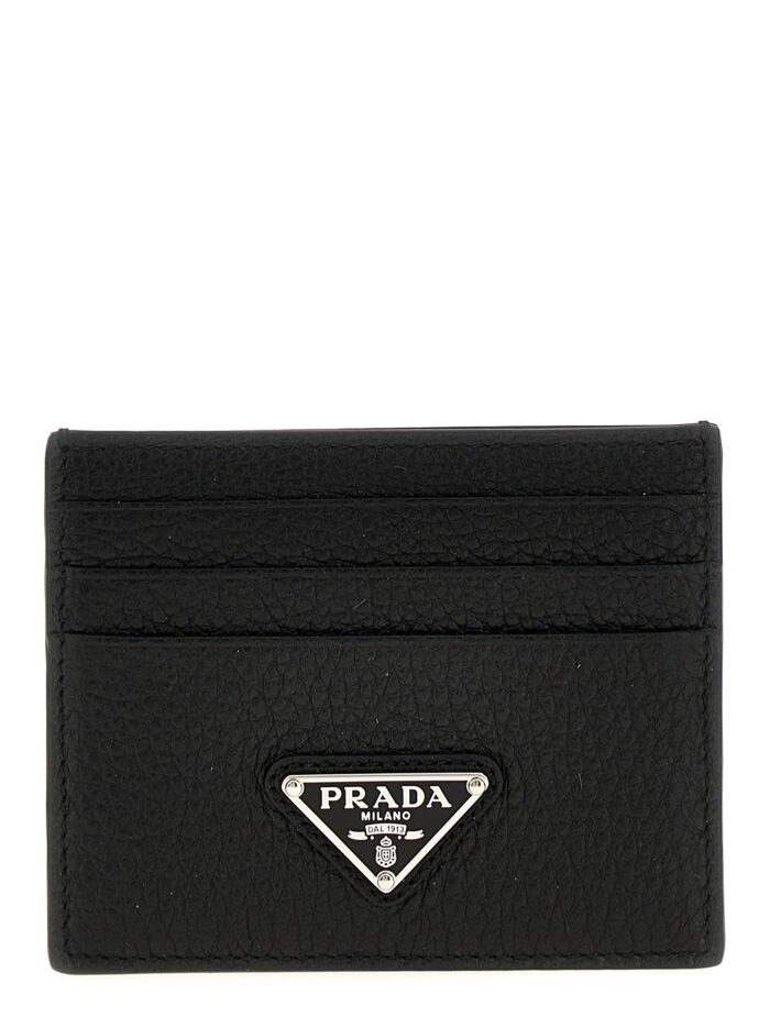 prada logo leather cardholder PRADA Logo Leather Cardholder