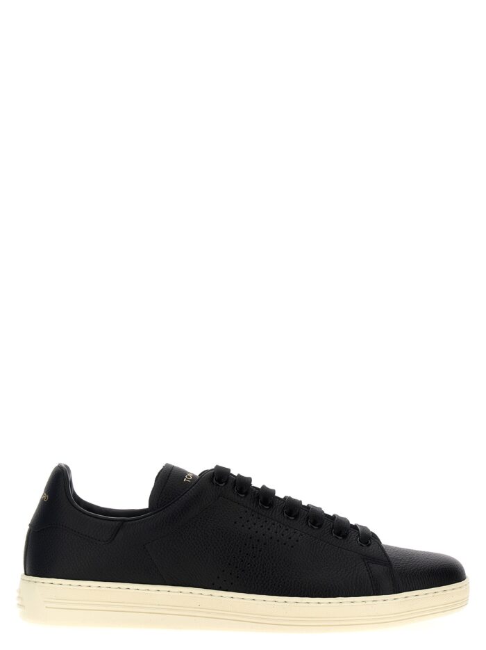 tom ford logo leather sneakers TOM FORD Logo Leather Sneakers