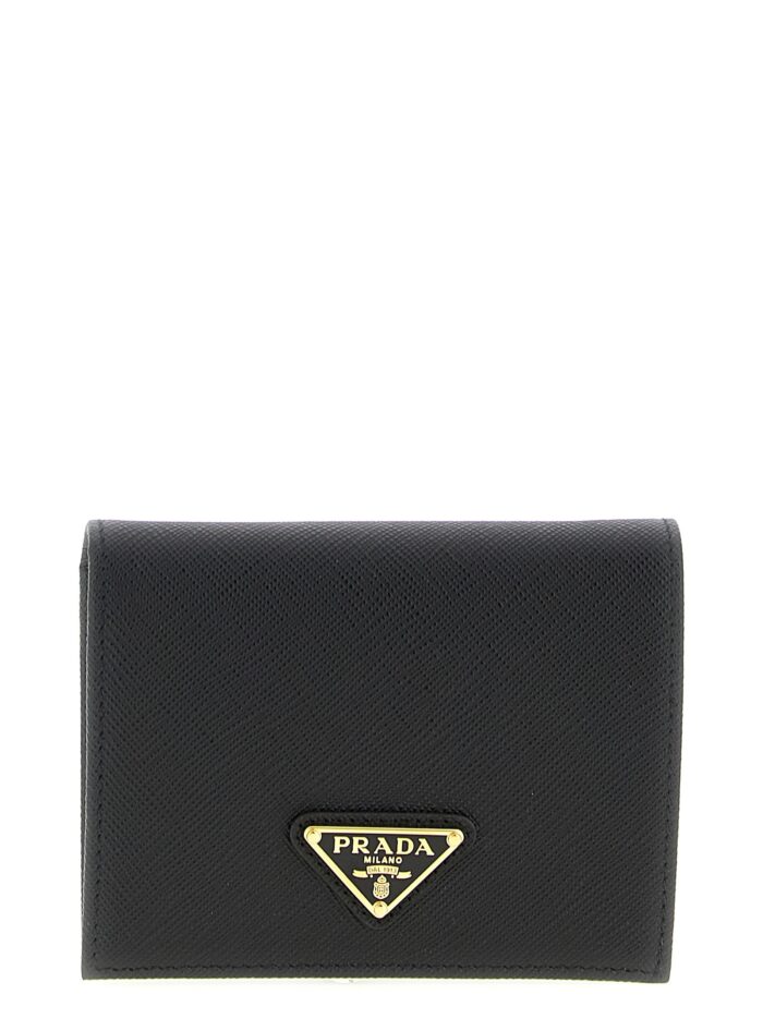 prada logo leather wallet PRADA Logo Leather Wallet