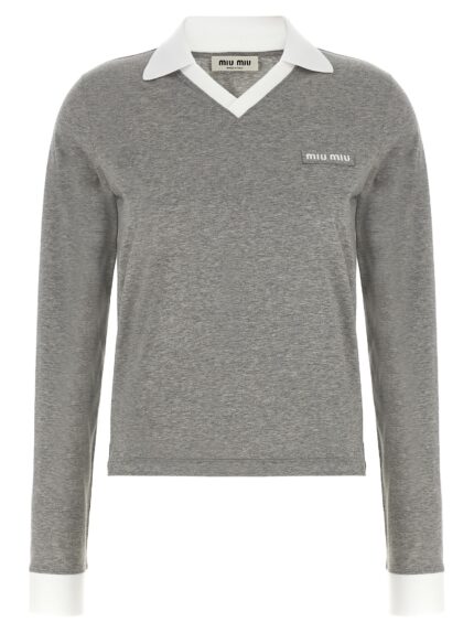 Miu Miu Logo Lettering Polo Shirt