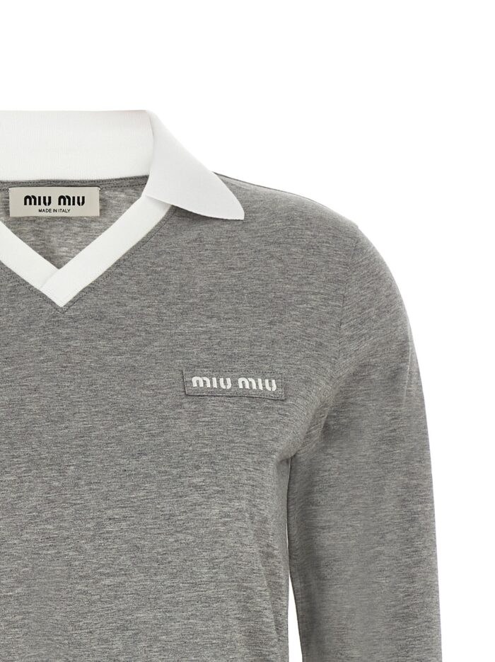 Miu Miu Logo Lettering Polo Shirt