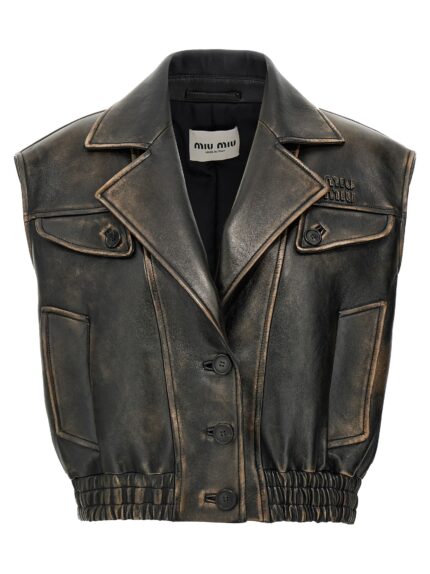 Miu Miu Logo Nappa Vest