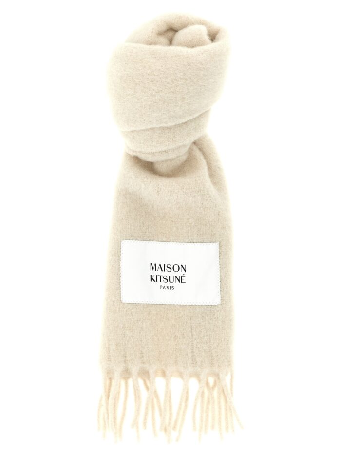 maison kitsune logo patch scarf Maison Kitsune Logo Patch Scarf