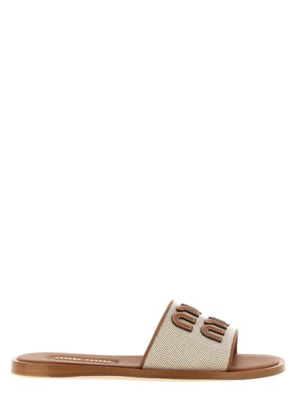 Miu Miu Logo Patch Slides