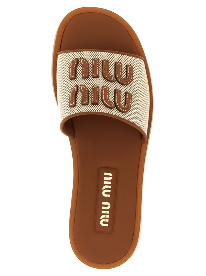 Miu Miu Logo Patch Slides