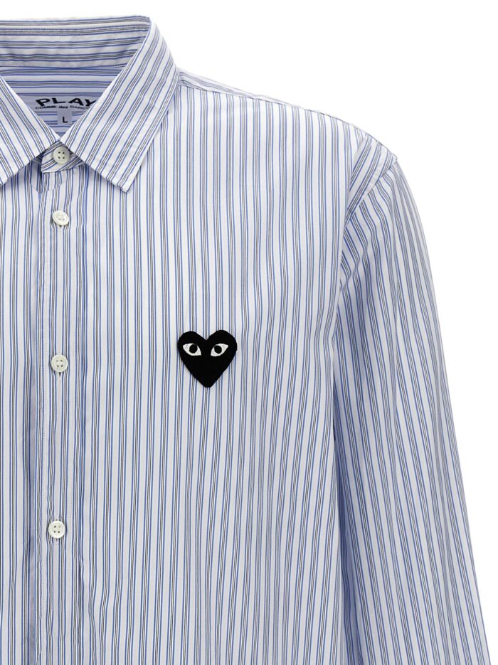 COMME DES GARCONS PLAY Logo Patch Striped Shirt