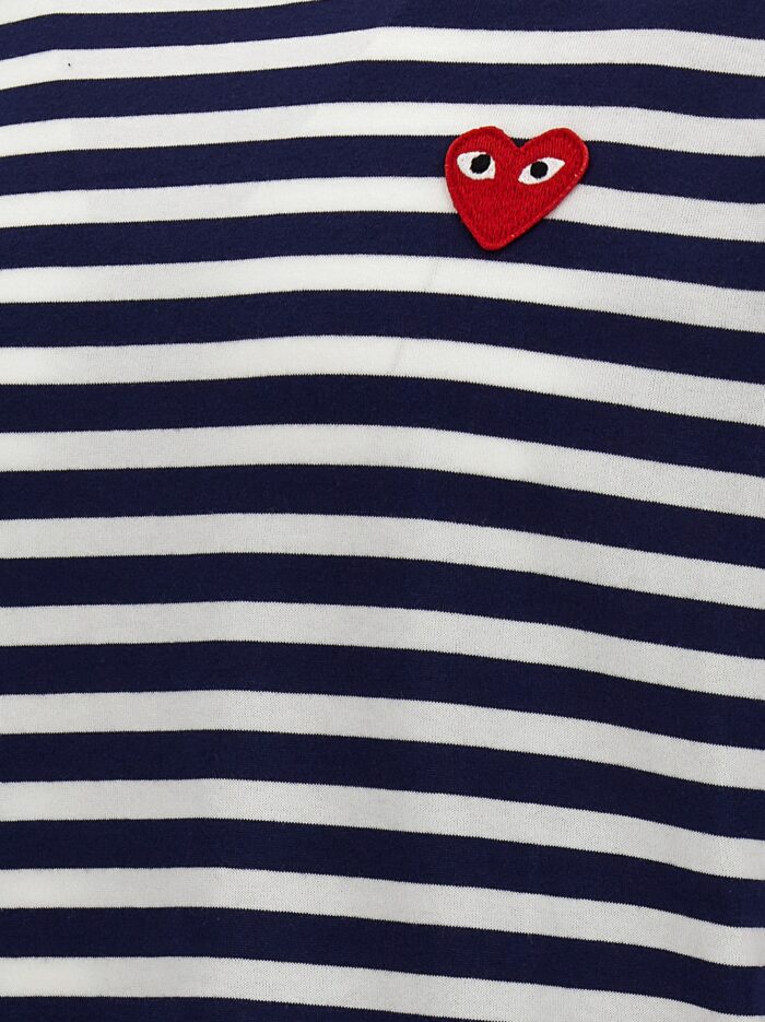 COMME DES GARCONS PLAY Logo Patch Stripes T-shirt