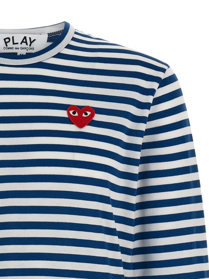 COMME DES GARCONS PLAY Logo Patch Stripes T-shirt