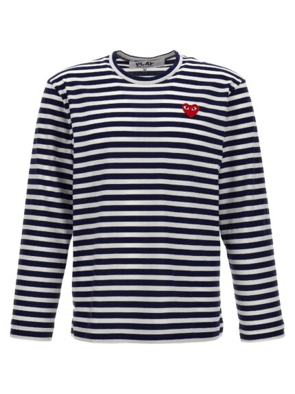 COMME DES GARCONS PLAY Logo Patch Stripes T-shirt