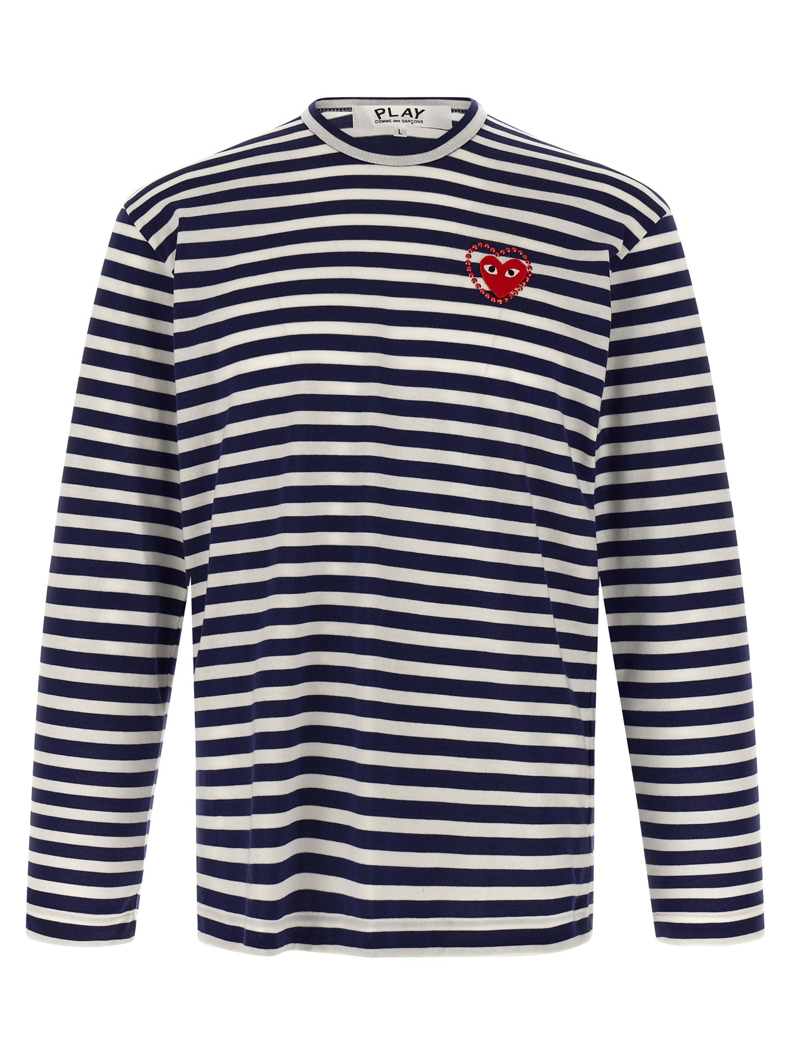 COMME DES GARCONS PLAY Logo Patch Stripes T-shirt