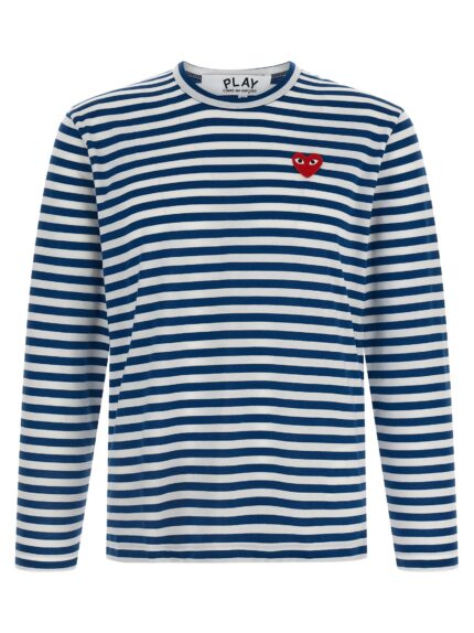 COMME DES GARCONS PLAY Logo Patch Stripes T-shirt