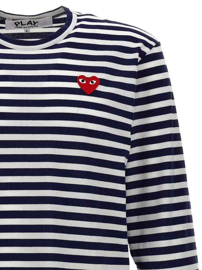 COMME DES GARCONS PLAY Logo Patch Stripes T-shirt