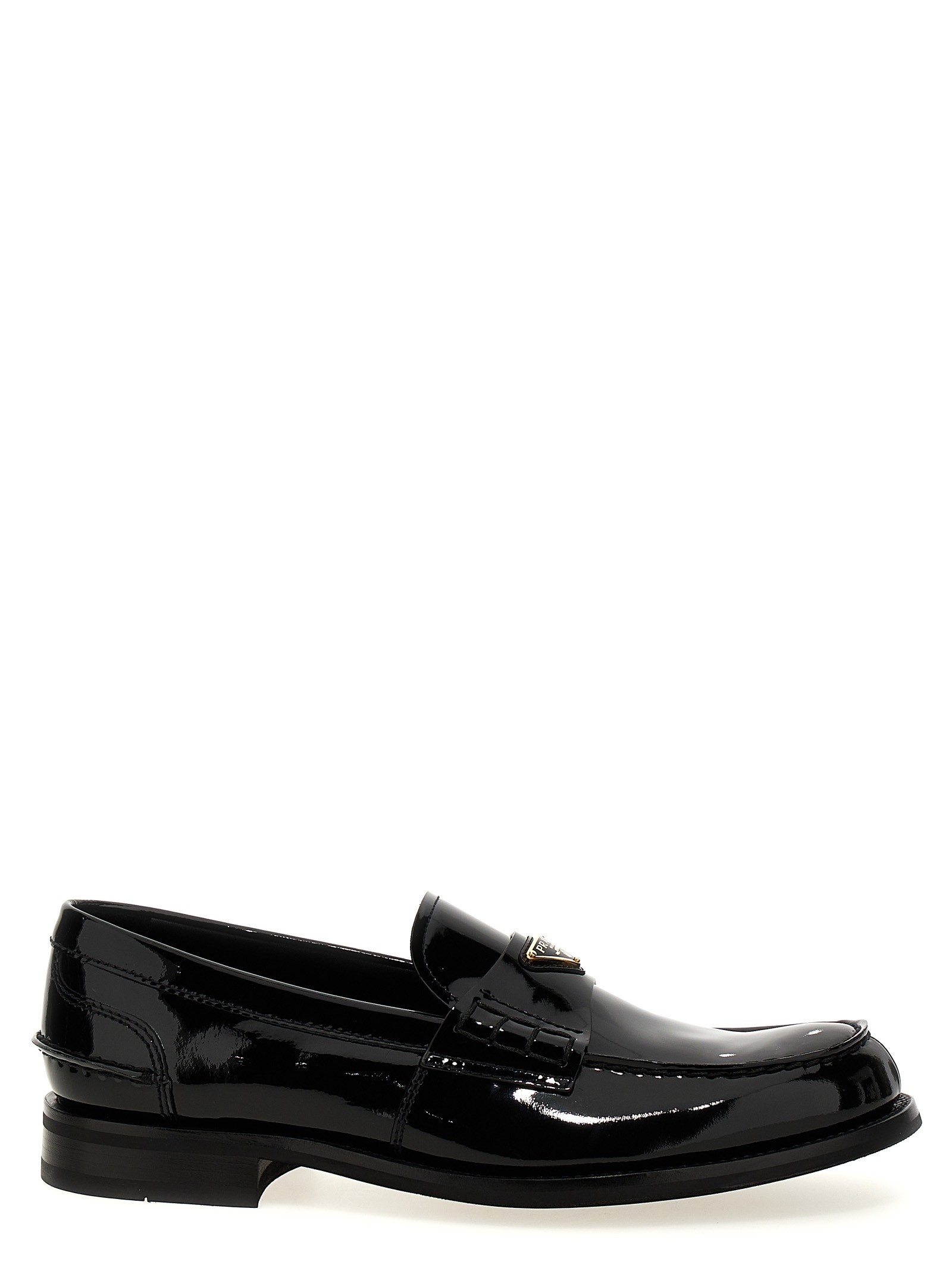 PRADA Logo Patent Leather Loafer
