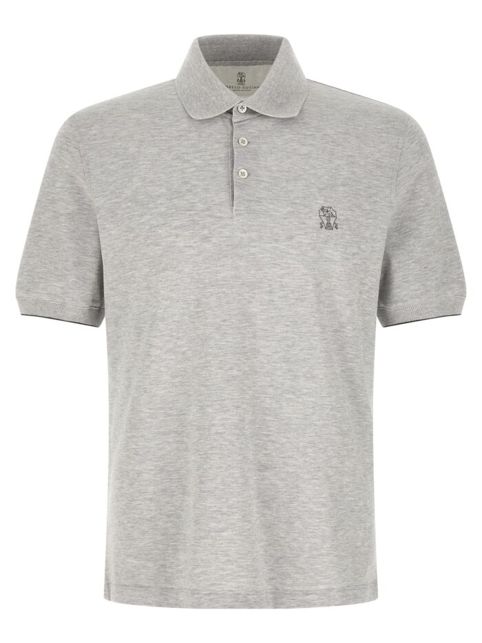 brunello cucinelli logo piqué polo shirt Brunello Cucinelli Logo Piqué Polo Shirt