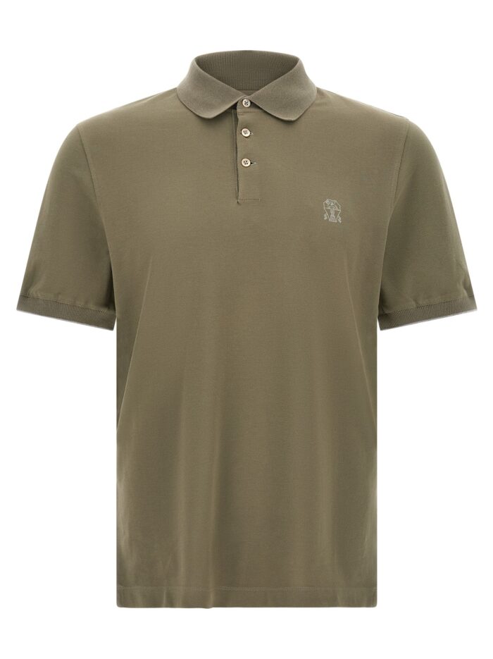 brunello cucinelli logo piqué polo shirt Brunello Cucinelli Logo Piqué Polo Shirt