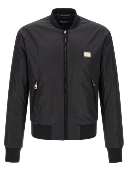 Dolce & Gabbana Logo Plaque Bomber Jacket